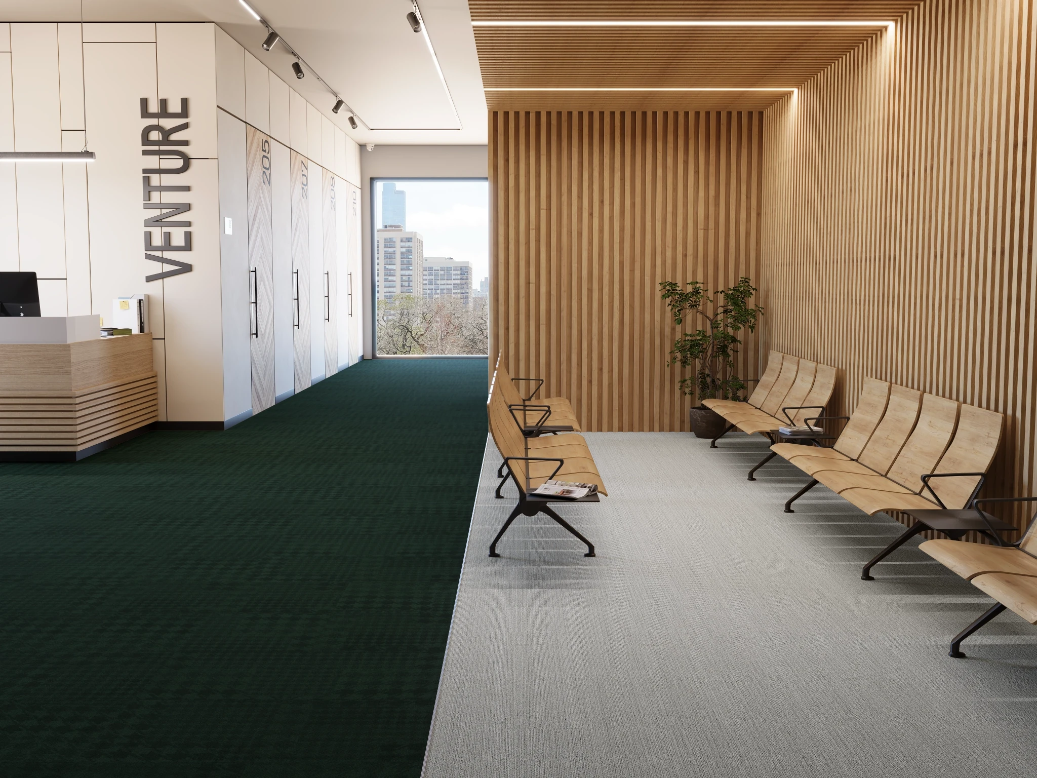 Pied de poule 40237 Oscar 30093 Modular Carpet Flooring visualization by Venture Carpets