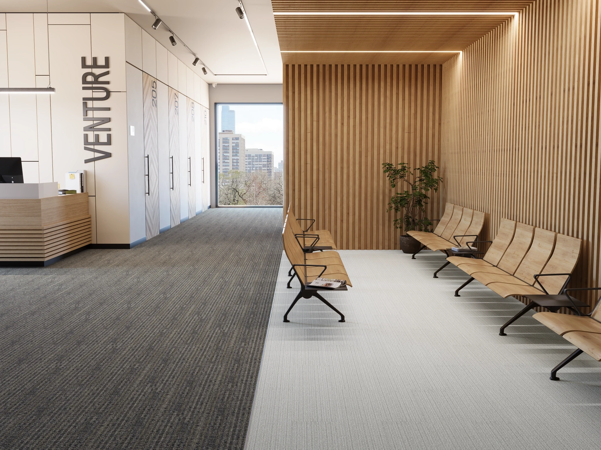 Textile 40239 Westwood 60145 Modular Carpet Flooring visualization by Venture Carpets
