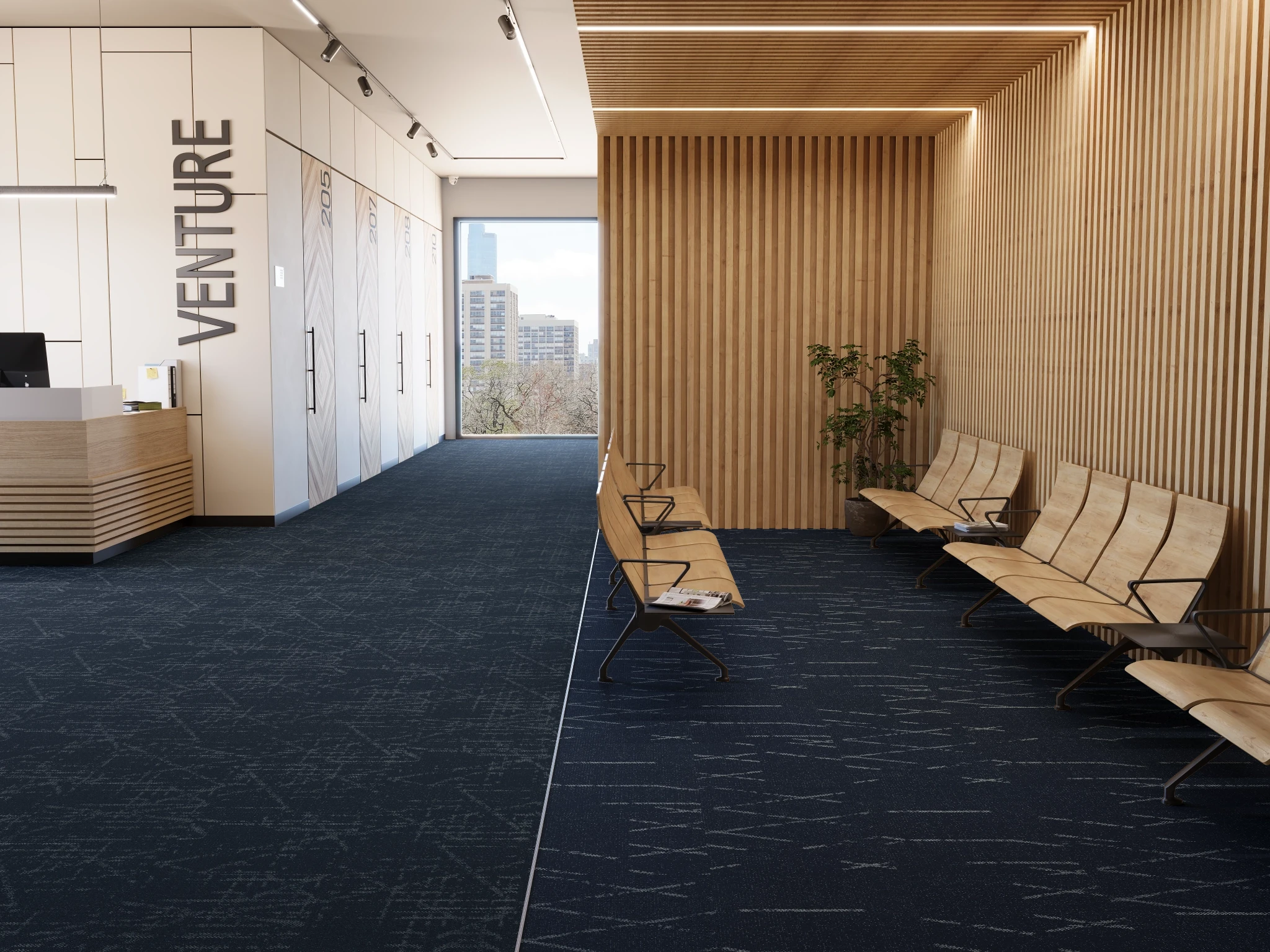 Sirius 40262 Comet 60171 Modular Carpet Flooring visualization by Venture Carpets