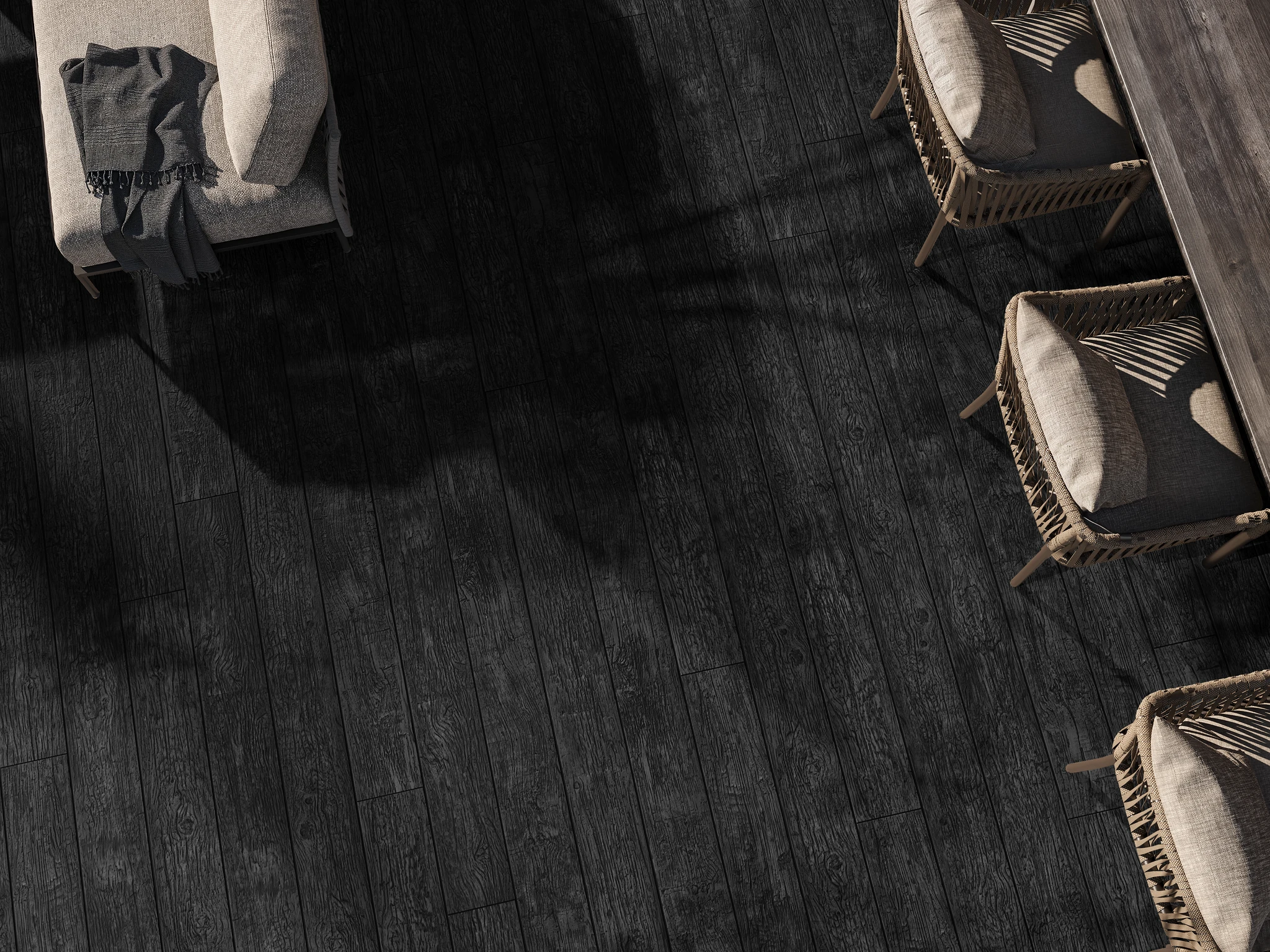 Weathered Embered Composite Decking Outdoor Flooring visualization by Millboard