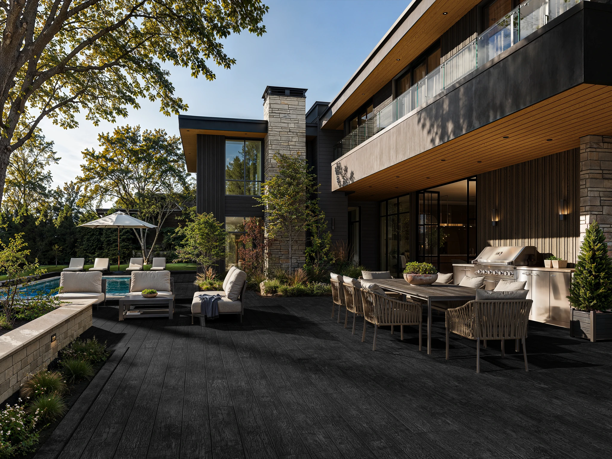 Weathered Embered Composite Decking Outdoor Flooring visualization by Millboard