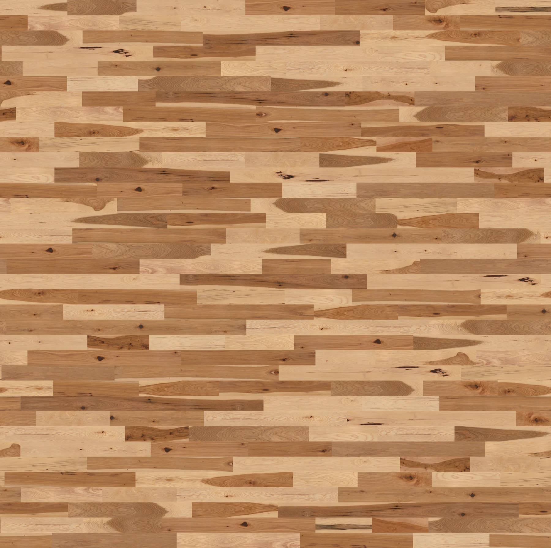 Surface de Hickory Naturel Variation avec nœuds Revêtement de sol par Preverco