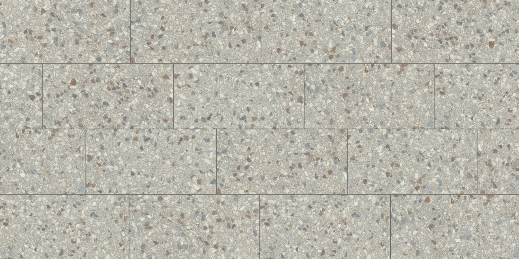 Terrazzo Allure™ Stonehenge Stagger 33% Matte Flooring surface by MILE®stone