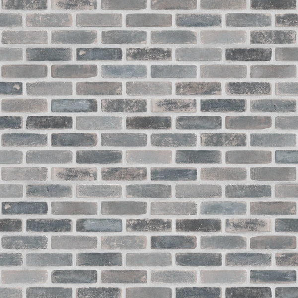 MStone Black Silver Clay Thin Brick Texture