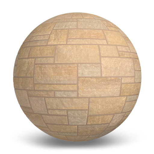 Northern Buff (Split-Face Finish) - 3 Height Thin Stone Random Ashlar Pattern