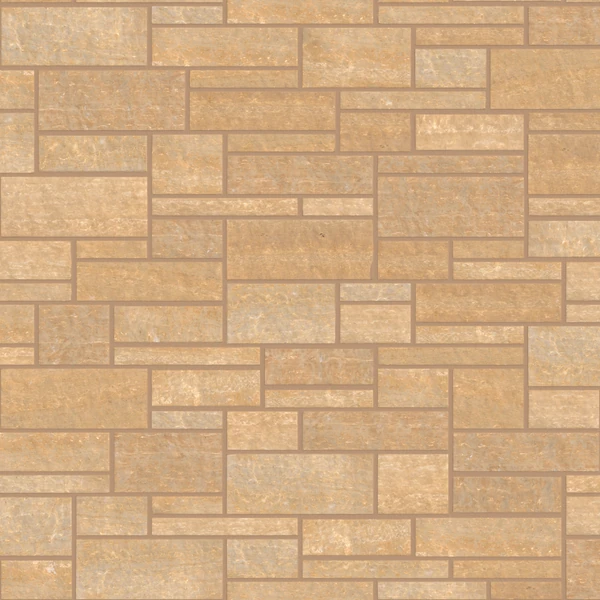 Vetter Stone Glacier Buff (Split-Face Finish) - 3 Height Thin Stone Random Ashlar Pattern Stone Masonry Wall Texture