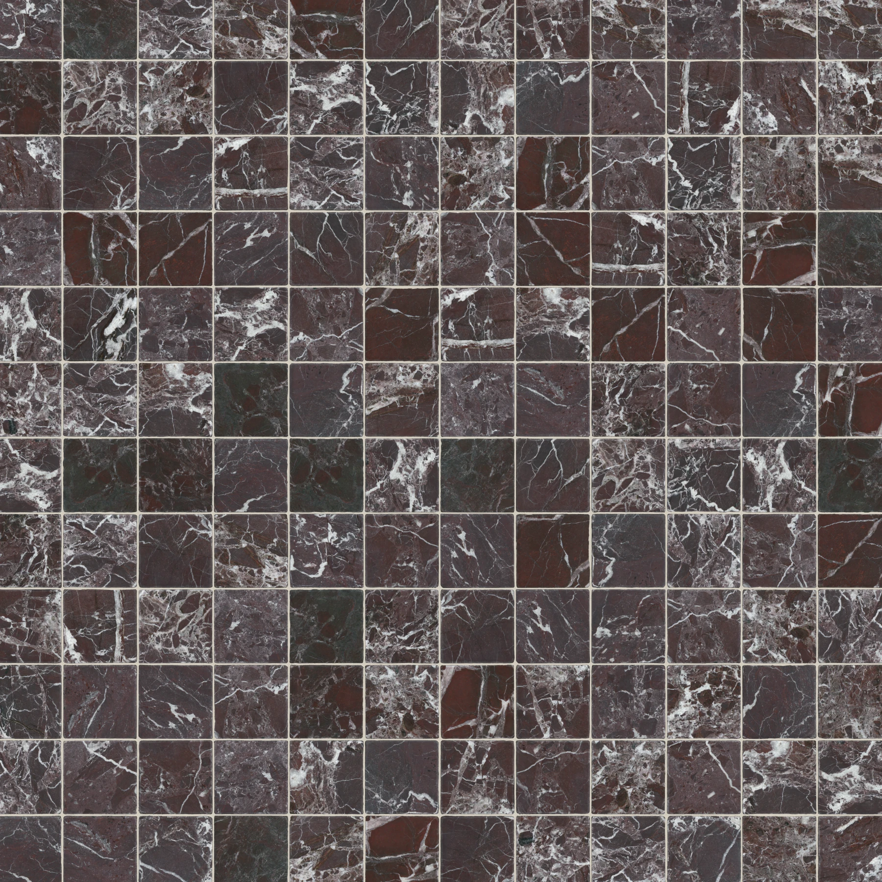 Rosso Levanto Tumbled 4x4 Mesh Mounted Marble Tile Interior Wall Cladding surface by Arta Ceramic