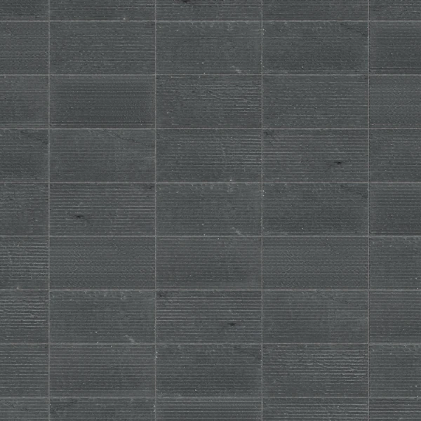 Facings of America Basalt Black Cross Bar Stone Tile Texture
