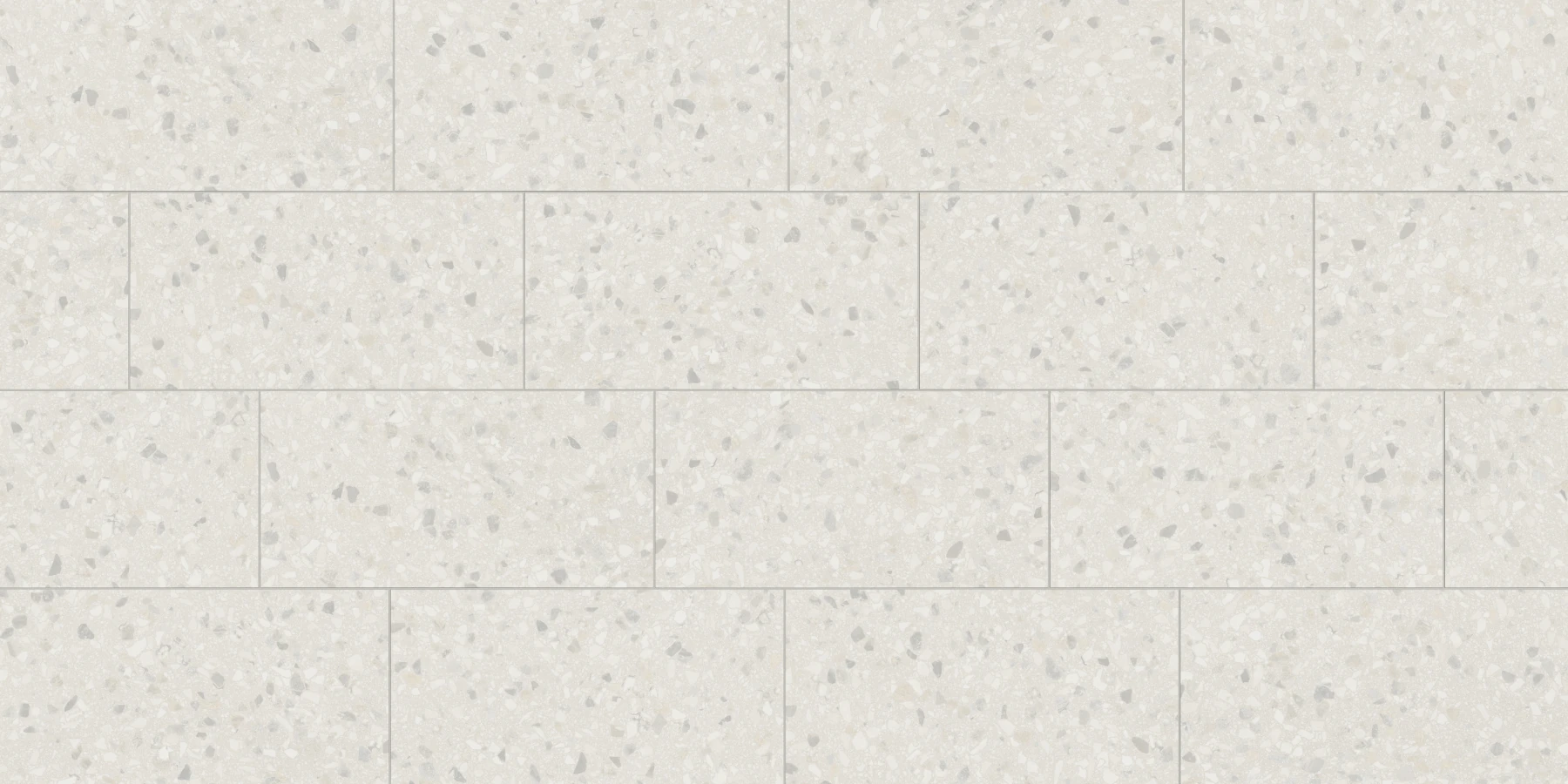 Terrazzo Allure™ Snow Stagger 33% Matte Flooring surface by MILE®stone