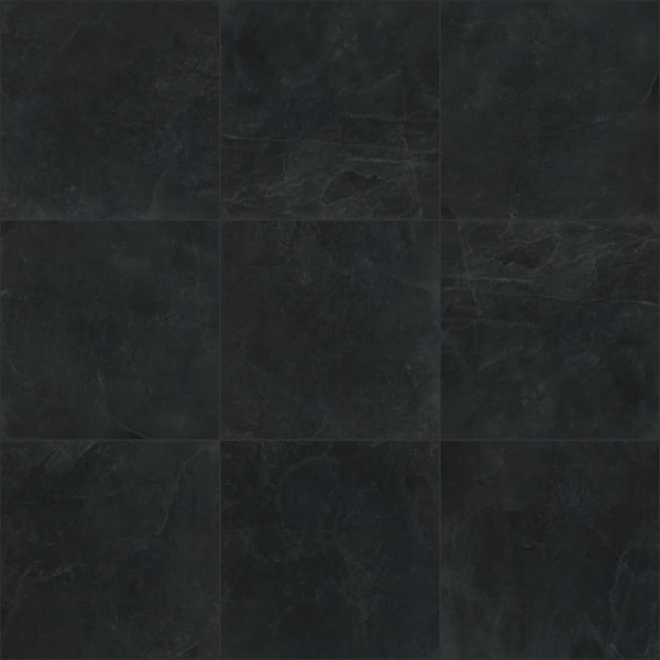 Ceratec Realstone Slate - Black Matt Porcelain Tile Texture